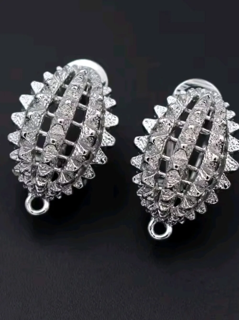 Sterling Silver Pavé Clip-On Earrings in Silver